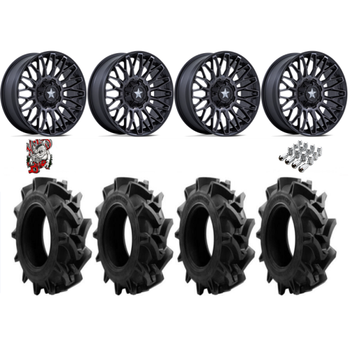 EFX Motohavok 37x9.5-22 Tires on MSA M50 Clubber Matte Black DDT Wheels