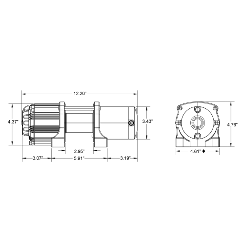 Black Ops 2500 lb. UTV & ATV Synthetic Rope Winch