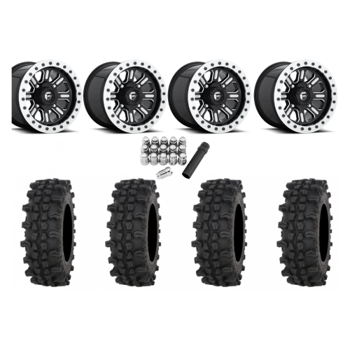 Frontline ACP 32x10-15 Tires on Fuel Hardline Gloss Black Milled Beadlock Wheels