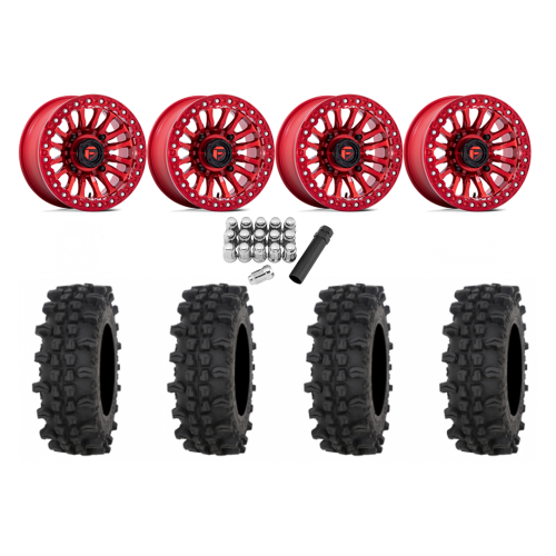 Frontline ACP 32x10-15 Tires on Fuel Rincon Candy Red Beadlock Wheels