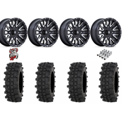 Frontline ACP 28x10-14 Tires on MSA M49 Creed Matte Black & Machined Wheels