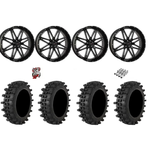 Frontline ACP 40x12-24 Tires on ST-7 Gloss Black & Milled (24x9) Wheels