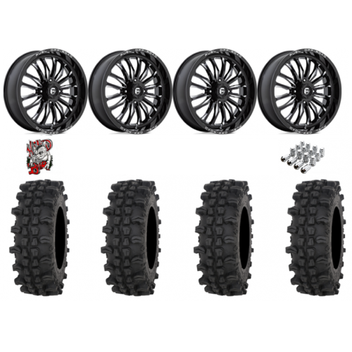 Frontline ACP 35x9.5-20 Tires on Fuel Arc Gloss Black Milled Wheels