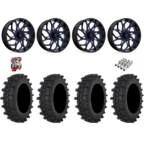 Frontline ACP 35x10-22 Tires on Fuel Runner Candy Blue Wheels