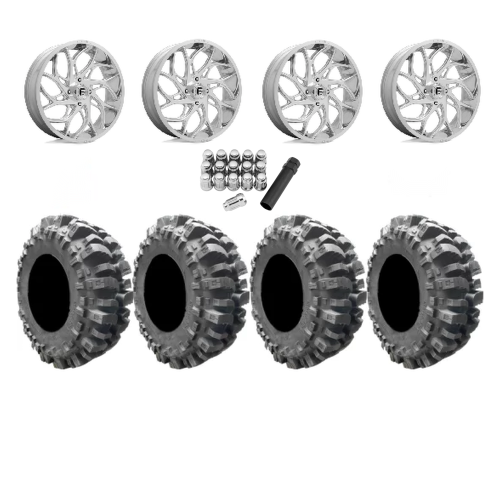 Interco Bogger 35x9.5-20 Tires on Fuel Runner Polished Wheels