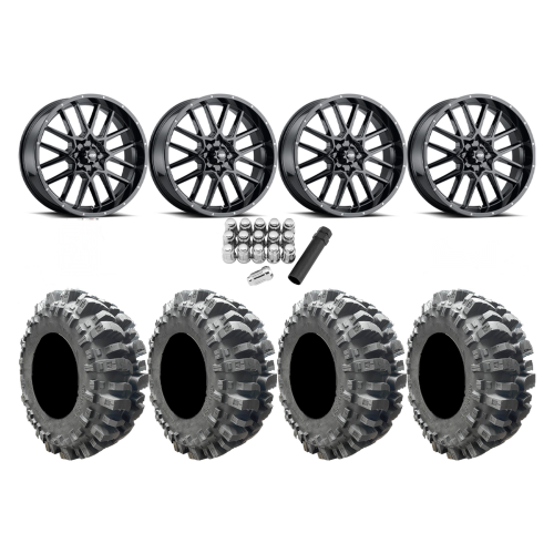 Interco Bogger 35x9.5-20 Tires on ITP Hurricane Gloss Black Wheels