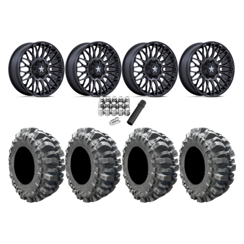 Interco Bogger 35x9.5-20 Tires on MSA M50 Clubber Matte Black DDT Wheels