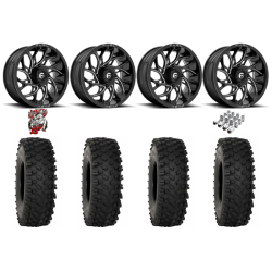 System 3 ATX470 35x10-18 Tires on Fuel Runner Gloss Black Milled Wheels