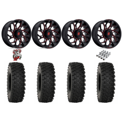 System 3 ATX470 35x10-18 Tires on Fuel Runner Candy Red Wheels