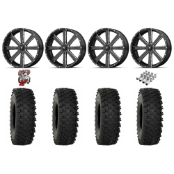 System 3 ATX470 35x10-18 Tires on MSA M34 Flash Gloss Black Milled Wheels