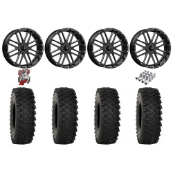 System 3 ATX470 35x10-18 Tires on MSA M35 Bandit Gloss Black Milled Wheels