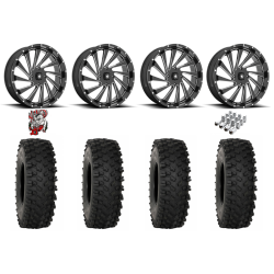 System 3 ATX470 35x10-18 Tires on MSA M46 Blade Gloss Black Milled Wheels