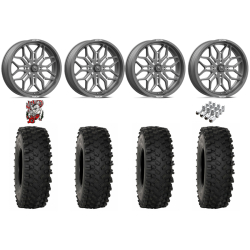 System 3 ATX470 35x10-18 Tires on MSA M47 Sniper Gunmetal Milled Wheels