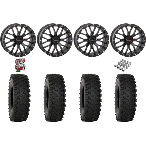 System 3 ATX470 35x10-18 Tires on ST-3 Matte Black Wheels