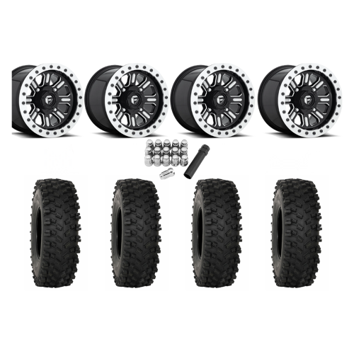 System 3 ATX470 32x10-15 Tires on Fuel Hardline Gloss Black Milled Beadlock Wheels