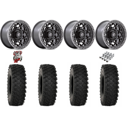 System 3 ATX470 35x10-15 Tires on Fuel Unit Matte Black Wheels