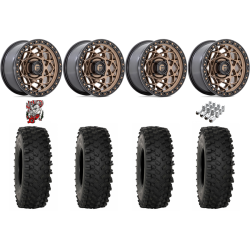 System 3 ATX470 35x10-15 Tires on Fuel Unit Matte Bronze Wheels