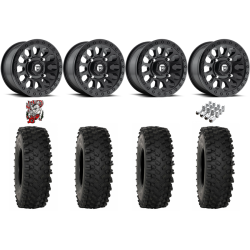 System 3 ATX470 28x10-14 Tires on Fuel Vector Matte Black Wheels