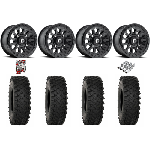 System 3 ATX470 35x10-15 Tires on Fuel Vector Matte Black Wheels