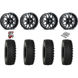 System 3 ATX470 28x10-14 Tires on ITP Hurricane Satin Black Wheels