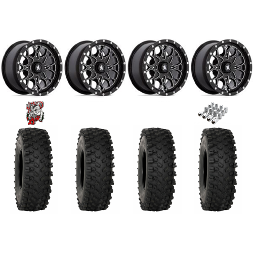 System 3 ATX470 35x10-15 Tires on MSA M45 Portal Gloss Black Milled Wheels