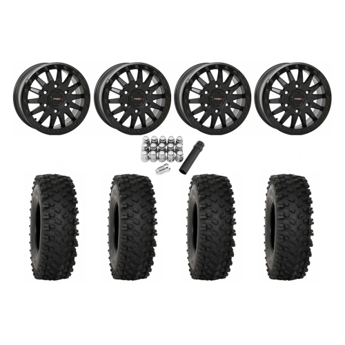 System 3 ATX470 33x10-15 Tires on SB-8 Matte Black Beadlock Wheels