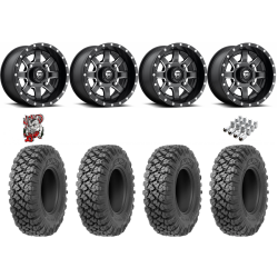 Valor Off-Road Alpha 35x10-15 Tires on Fuel Maverick Satin Black Milled Wheels