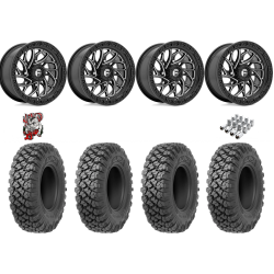 Valor Off-Road Alpha 35x10-15 Tires on Fuel Runner Gloss Black Milled Wheels