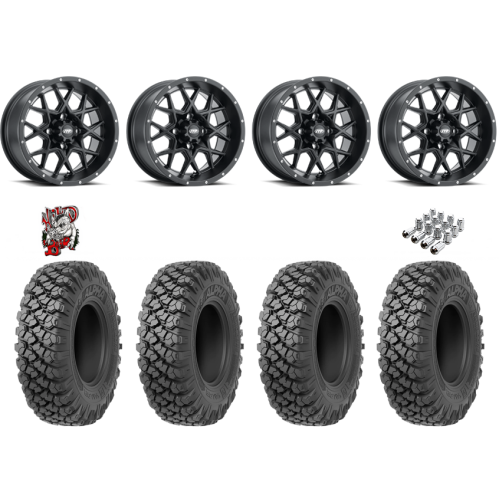 Valor Off-Road Alpha 35x10-15 Tires on ITP Hurricane Satin Black Wheels