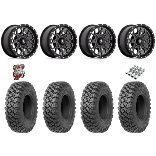 Valor Off-Road Alpha 32x10-15 Tires on MSA M45 Portal Gloss Black Milled Wheels