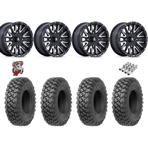 Valor Off-Road Alpha 32x10-15 Tires on MSA M49 Creed Matte Black & Machined Wheels