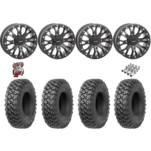 Valor Off-Road Alpha 32x10-15 Tires on SB-4 Matte Black Beadlock Wheels