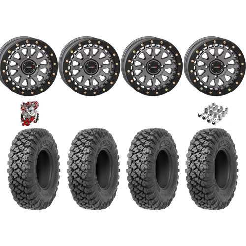 Valor Off-Road Alpha 32x10-15 Tires on SB-6 Gunmetal Beadlock Wheels