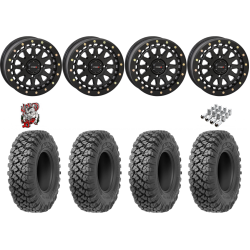 Valor Off-Road Alpha 35x10-15 Tires on SB-6 Matte Black Beadlock Wheels