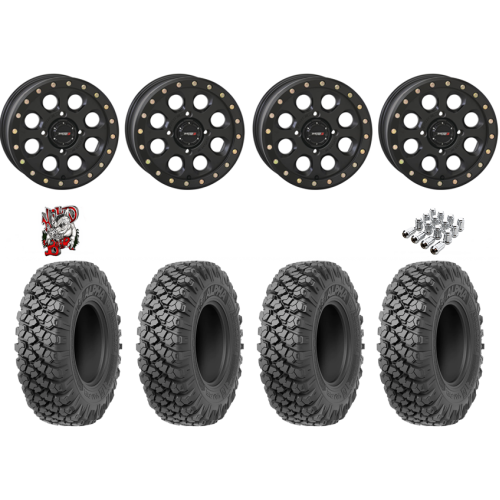 Valor Off-Road Alpha 32x10-15 Tires on SB-7 Matte Black Beadlock Wheels