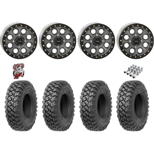 Valor Off-Road Alpha 35x10-15 Tires on SB-7 Matte Titanium Beadlock Wheels