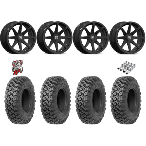 Valor Off-Road Alpha 35x10-15 Tires on V01 Gloss Black Wheels