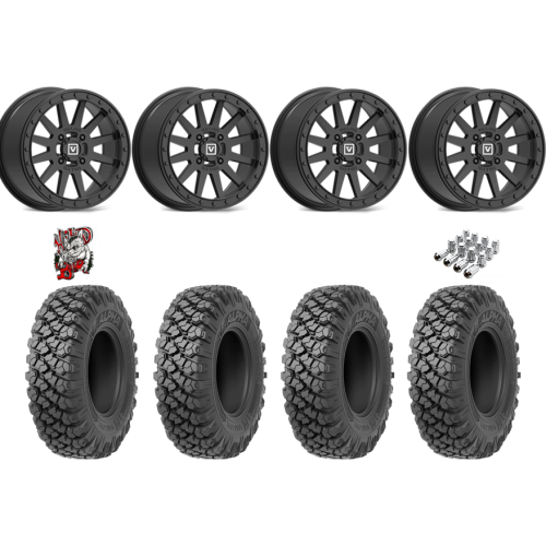 Valor Off-Road Alpha 35x10-15 Tires on V05 Satin Black Beadlock Wheels