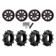 Assassinator Mud Tires 28x10-14 on ST-4 Gloss Black / Red Wheels