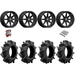 Assassinator Mud Tires 28x10-14 on V01 Gloss Black Wheels