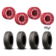 BFGoodrich Mud-Terrain KM3 32x10-15 Tires on Fuel Rincon Candy Red Beadlock Wheels