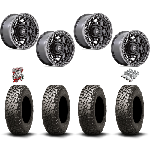 BFGoodrich Mud-Terrain KM3 32x10-15 Tires on Fuel Unit Matte Black Wheels