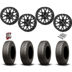 BFGoodrich Mud-Terrain KM3 28x10-14 Tires on ITP Hurricane Satin Black Wheels