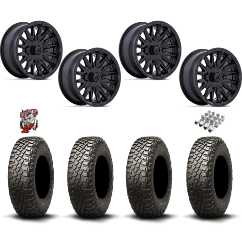 BFGoodrich Mud-Terrain KM3 30x10-14 Tires on MSA M49 Creed Matte Black Wheels