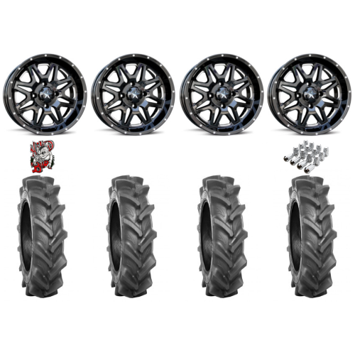 BKT AT 171 28x9-14 Tires on MSA M26 Vibe Milled Wheels