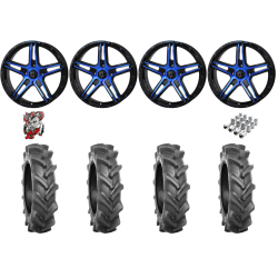 BKT AT 171 35-9-22 Tires on Frontline 505 Blue Tint Wheels