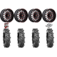 BKT AT 171 35-10-18 Tires on Fuel Arc Gloss Black Milled Red Wheels