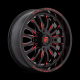 BKT AT 171 35-10-18 Tires on Fuel Arc Gloss Black Milled Red Wheels