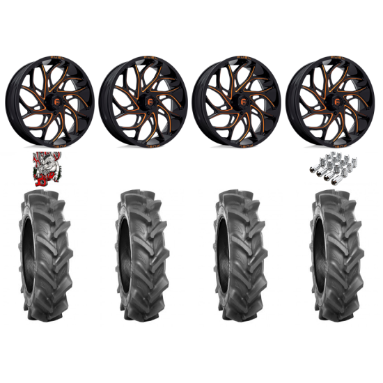 BKT AT 171 35-10-18 Tires on Fuel Runner Candy Orange Wheels