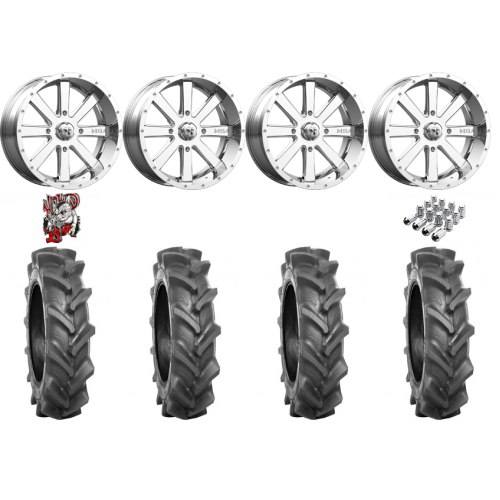 BKT AT 171 40x9-24 Tires on MSA M34 Flash Chrome Wheels